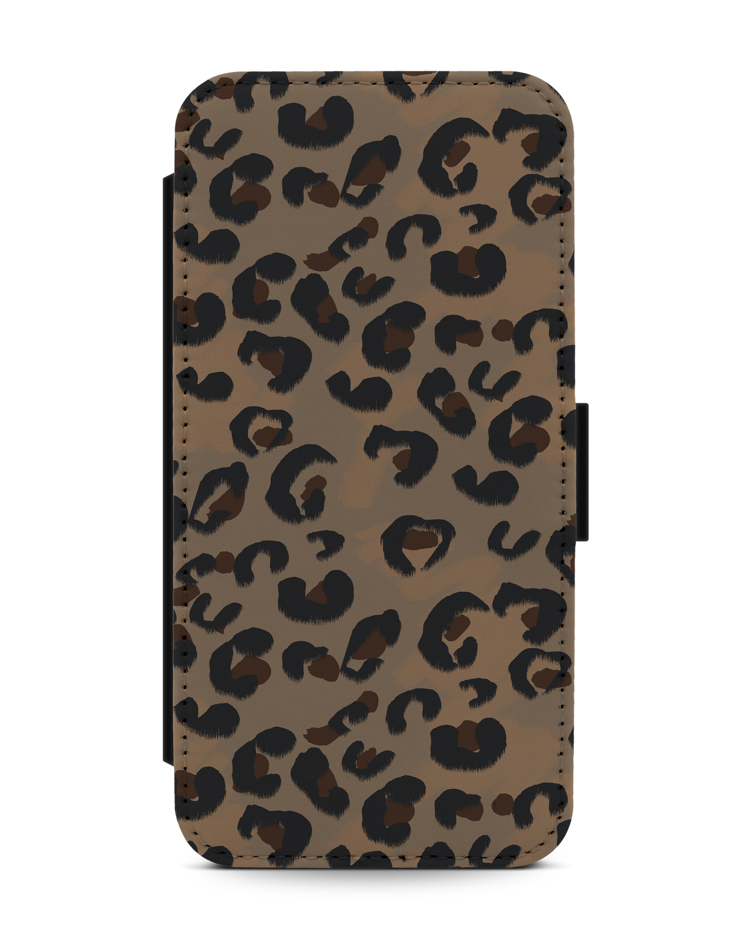 Leopard Repeat Wallet Phone Case Apple iPhone 13: Front View