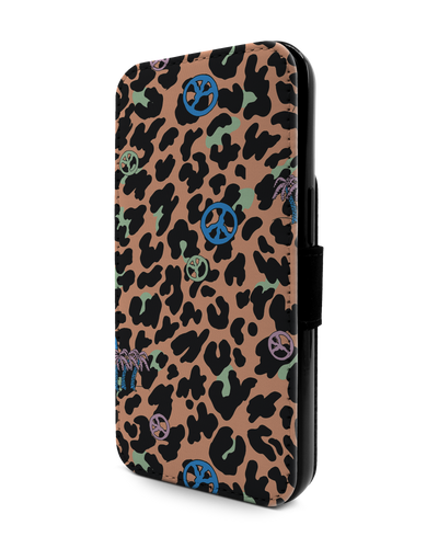 Leopard Peace Palms Wallet Phone Case Apple iPhone 13