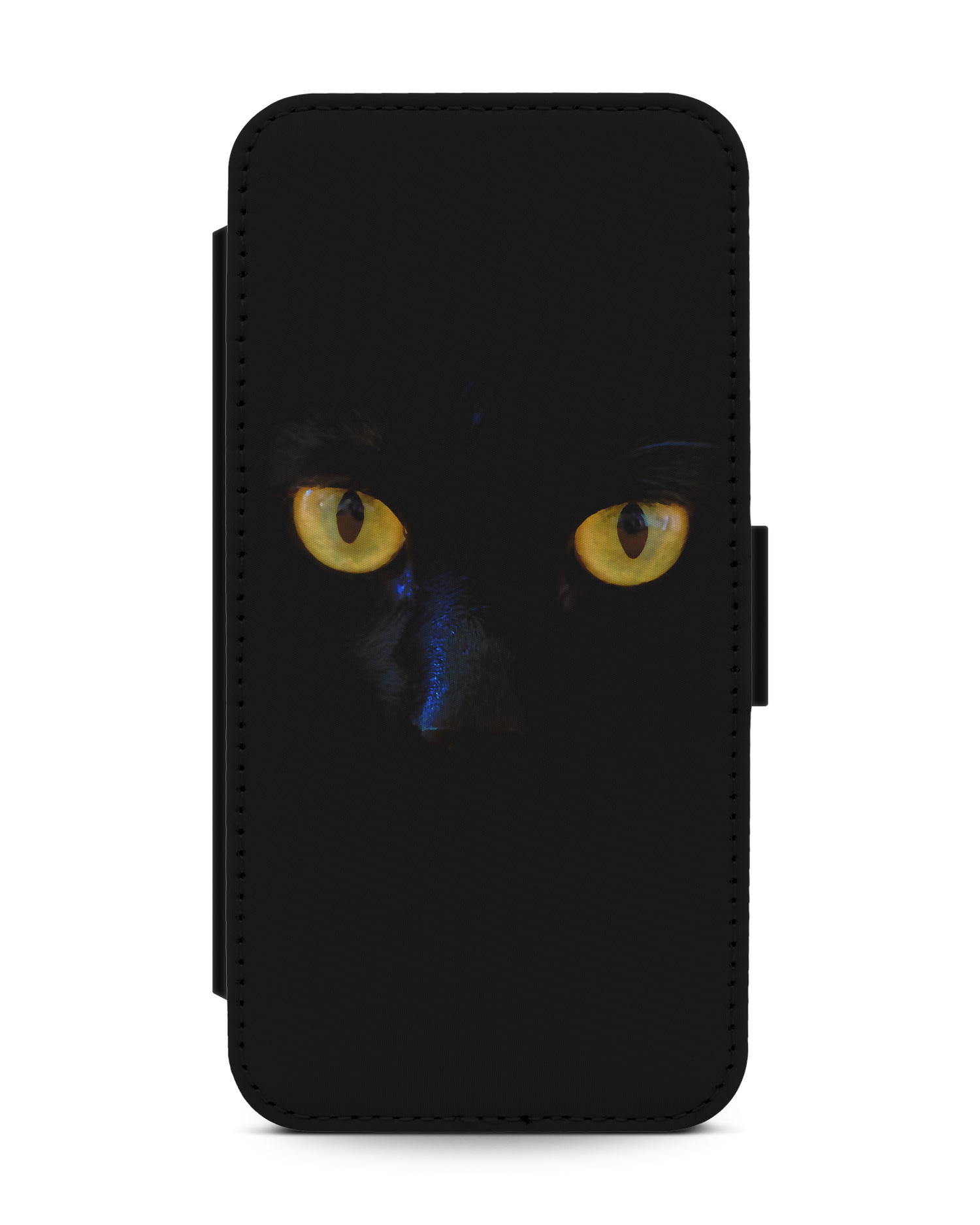 Black Cat Wallet Phone Case Apple iPhone 13: Front View