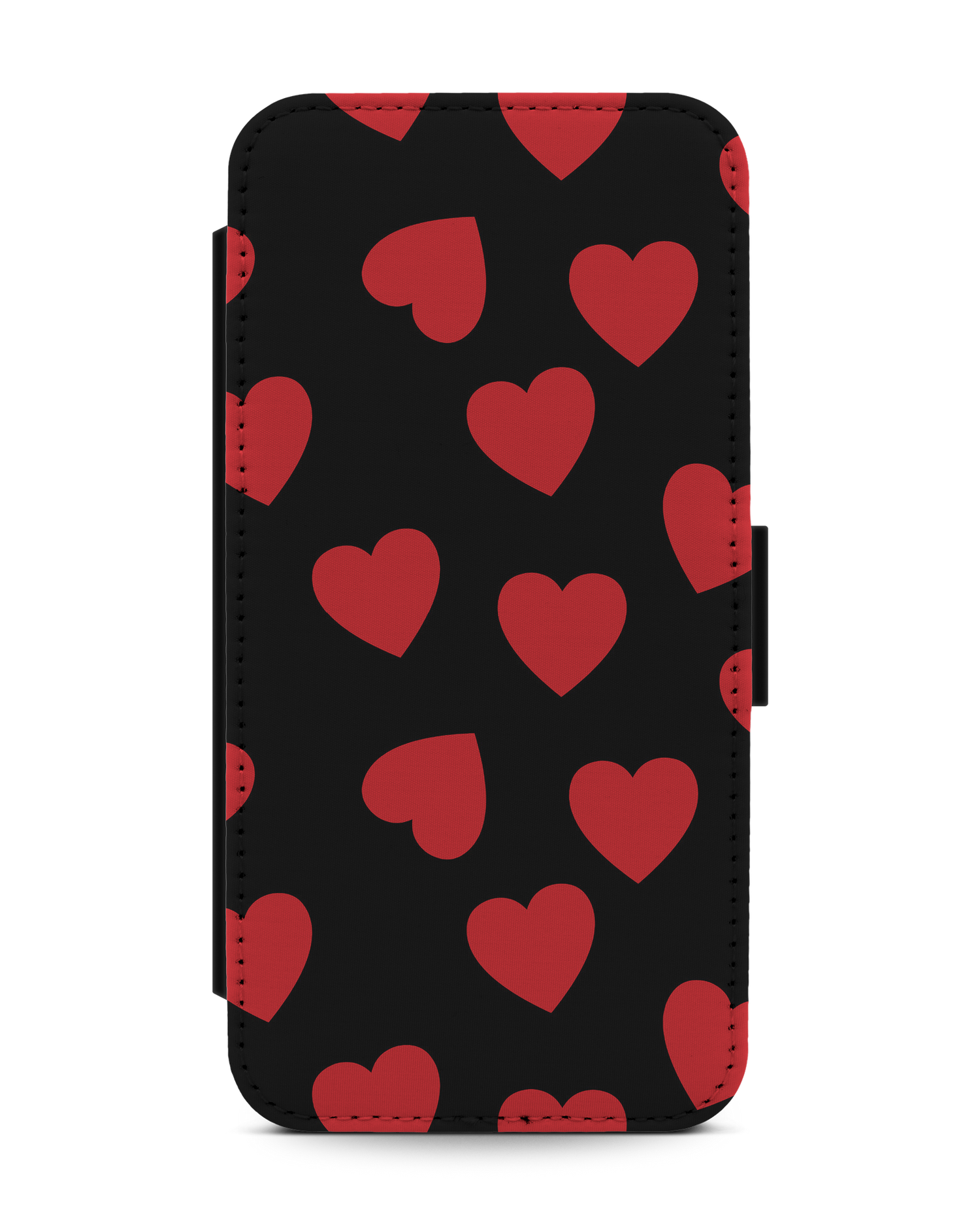 Repeating Hearts Wallet Phone Case Apple iPhone 13: Front View