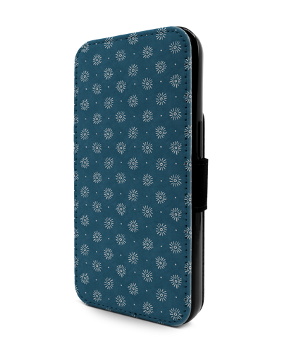 Indigo Sun Pattern Wallet Phone Case Apple iPhone 13