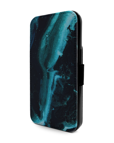 Deep Turquoise Sparkle Wallet Phone Case Apple iPhone 13