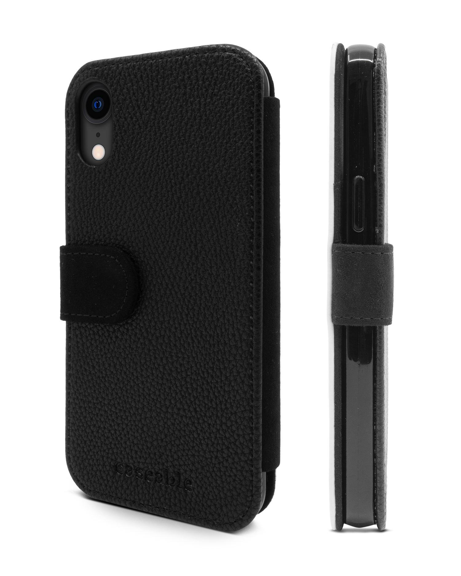BLACK Wallet Phone Case Apple iPhone XR: Side View