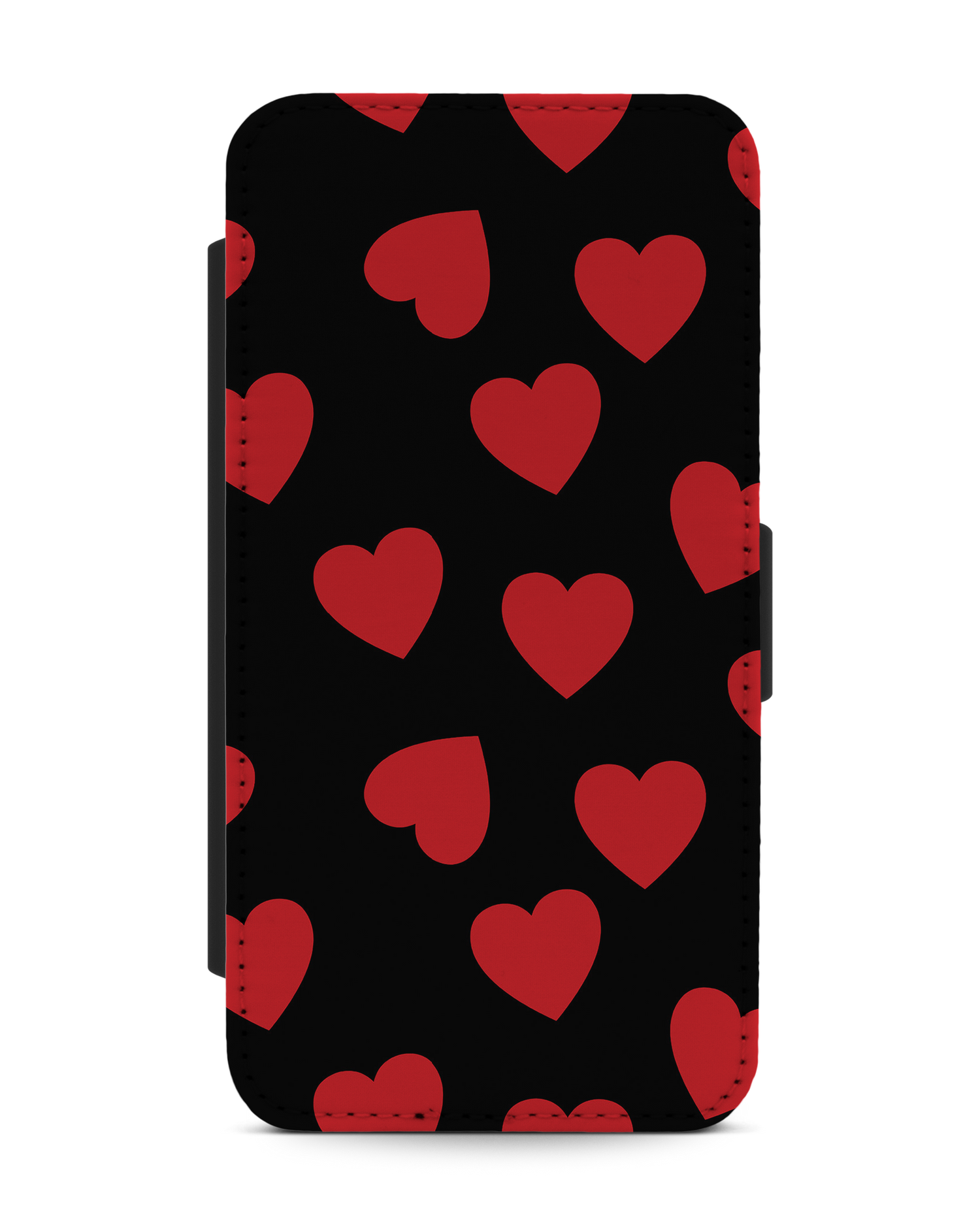 Repeating Hearts Wallet Phone Case Apple iPhone XR: Front View