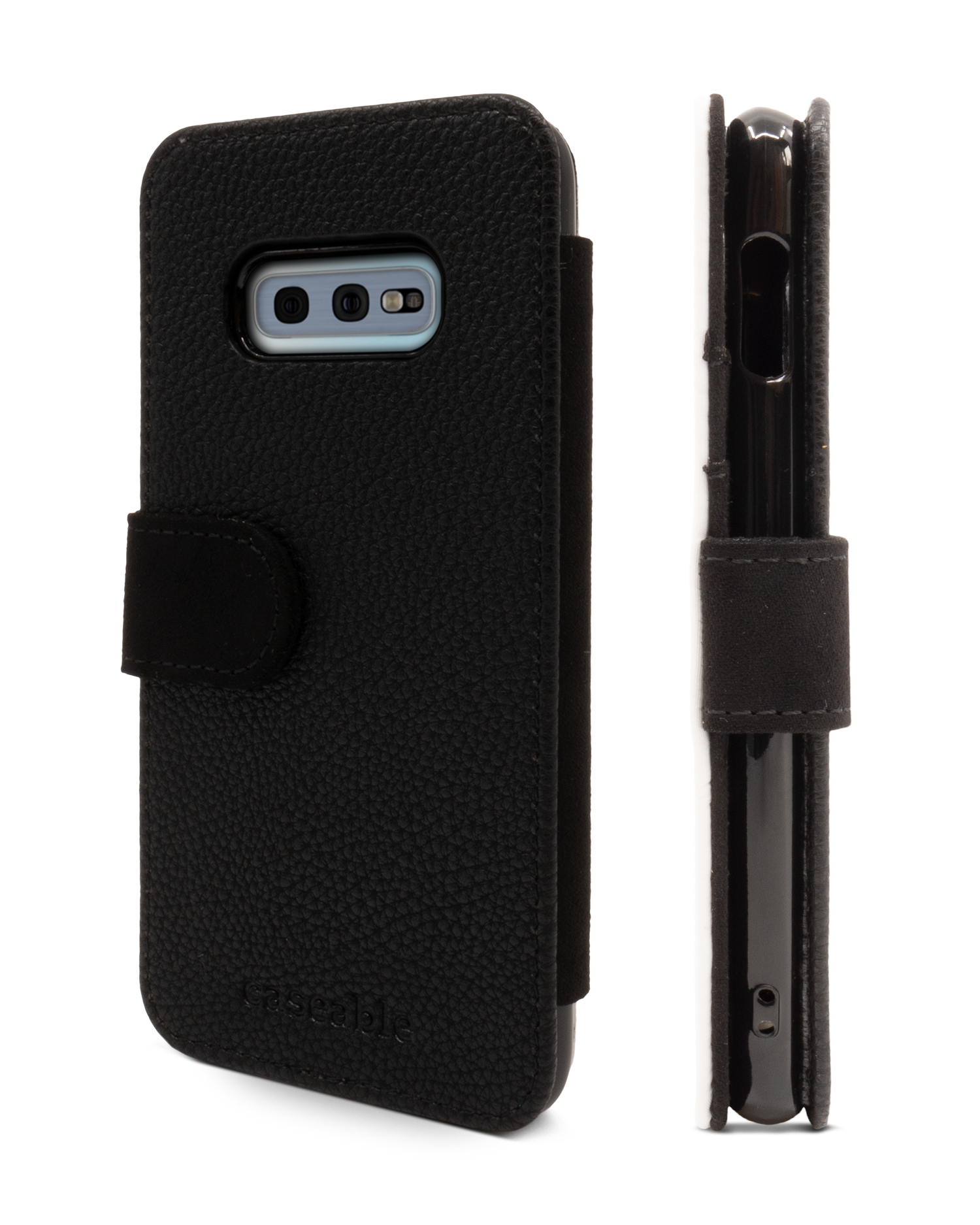 BLACK Wallet Phone Case Samsung Galaxy S10e: Side View