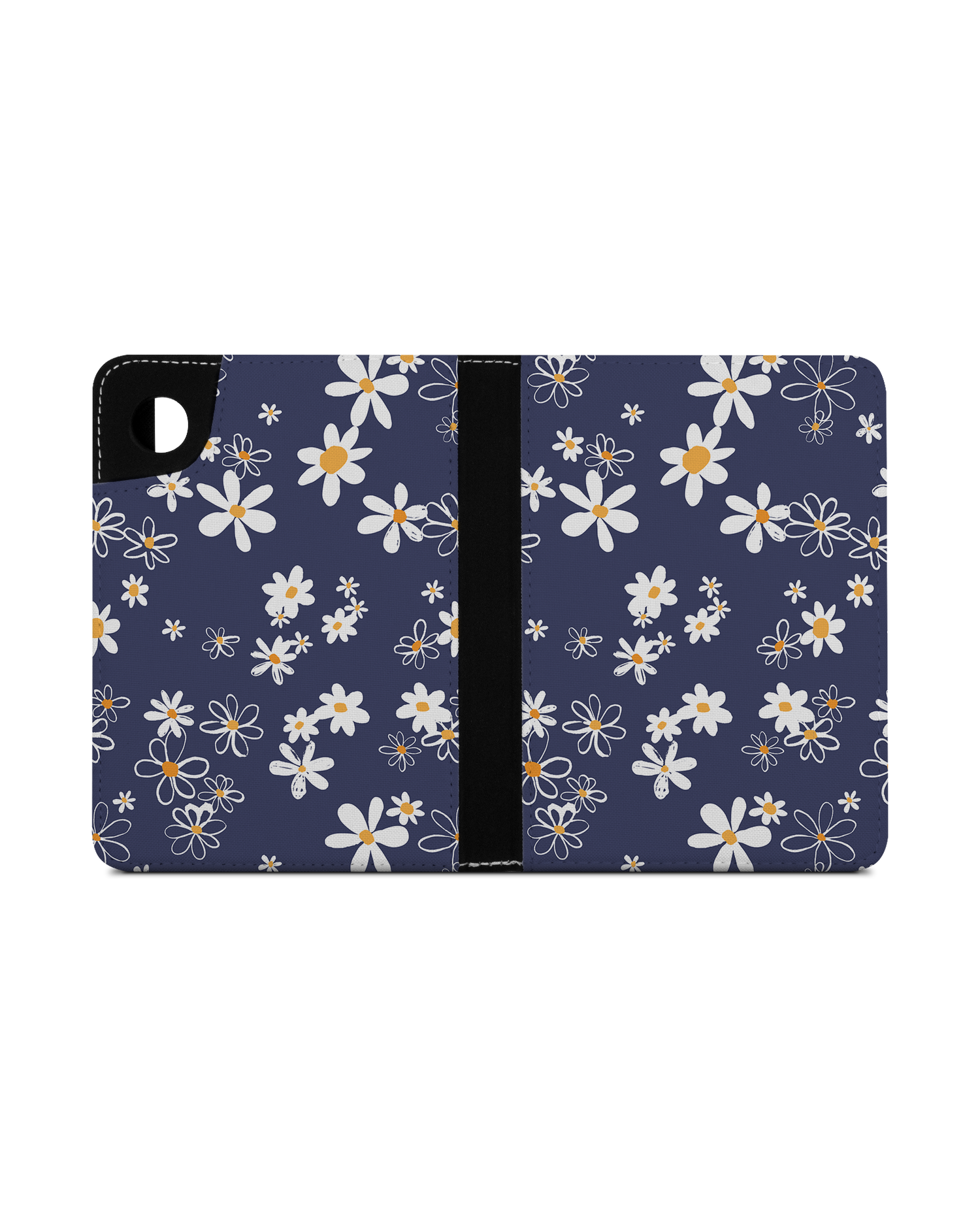Navy Daisies eReader Case for tolino shine 4 (2022): Opened exterior view