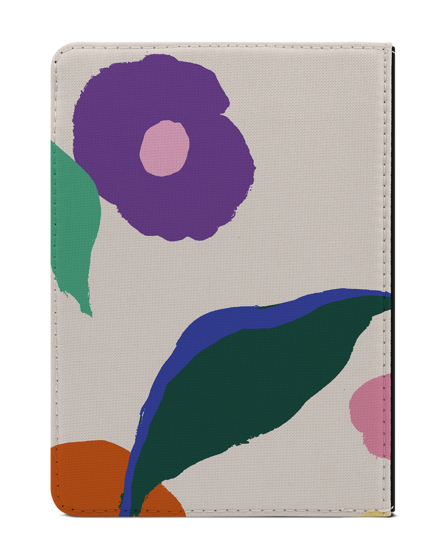 Handpainted Blooms eReader Case for tolino vision 1 to 4 HD: Back View