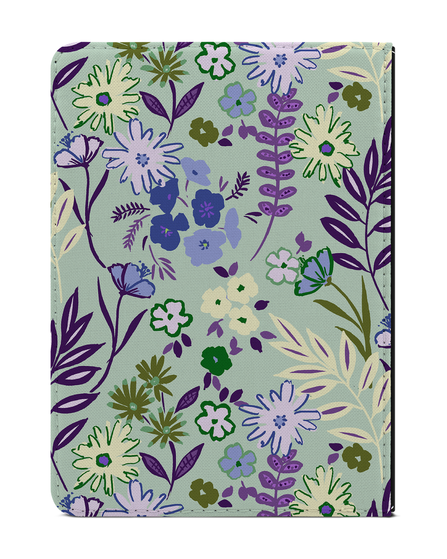 Pretty Purple Flowers eReader Case for tolino vision 1 to 4 HD: Back View