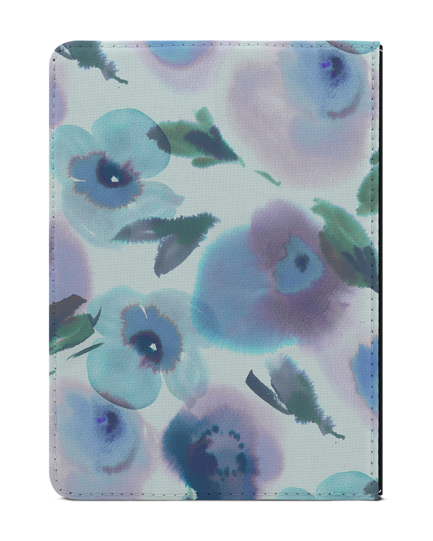 Watercolour Flowers Blue eReader Case for tolino vision 1 to 4 HD: Back View