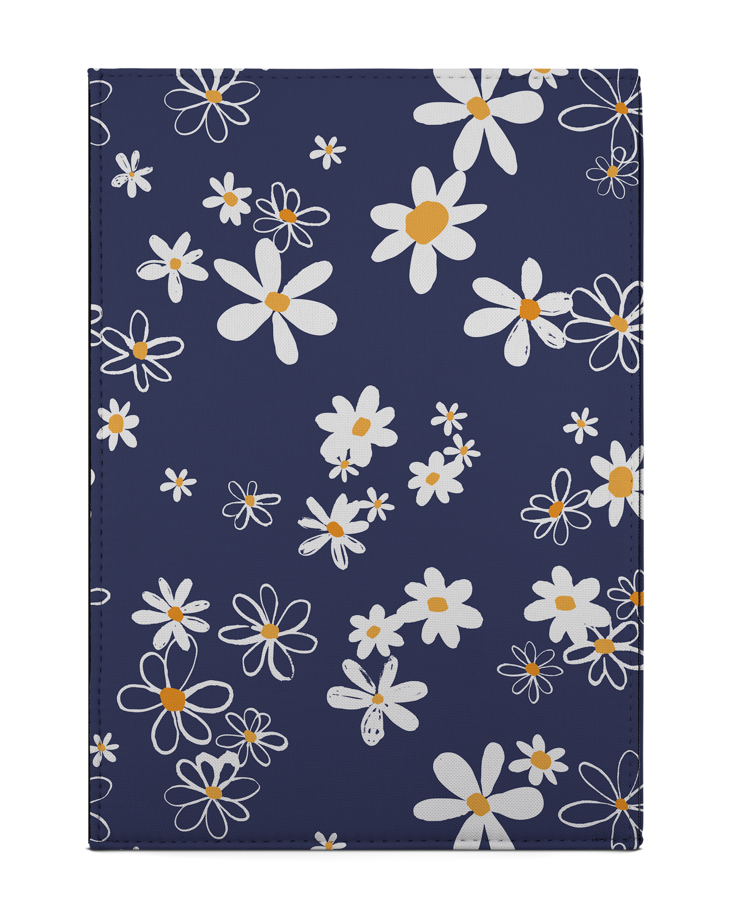 Navy Daisies Tablet Case M: Back View