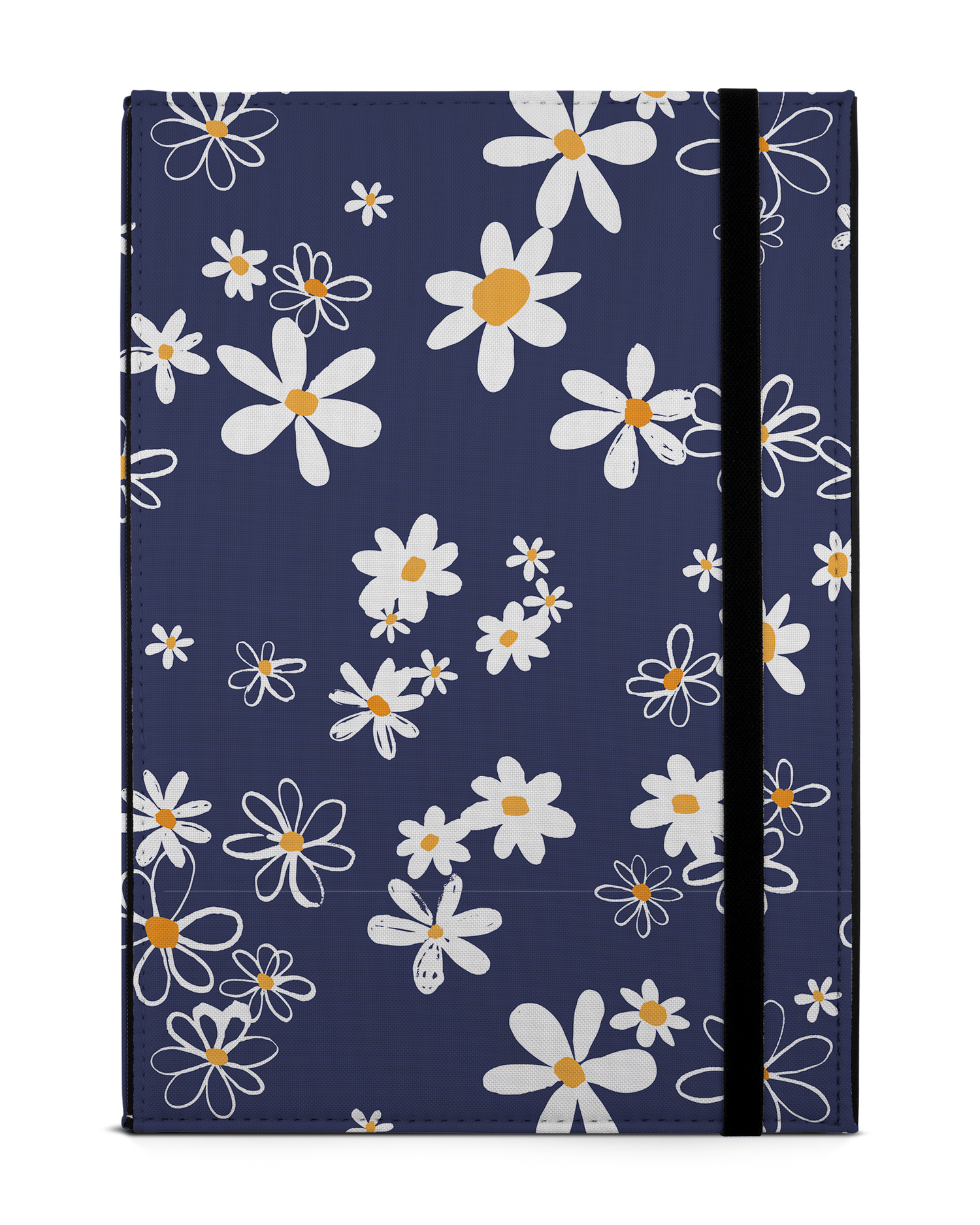 Navy Daisies Tablet Case M: Front View