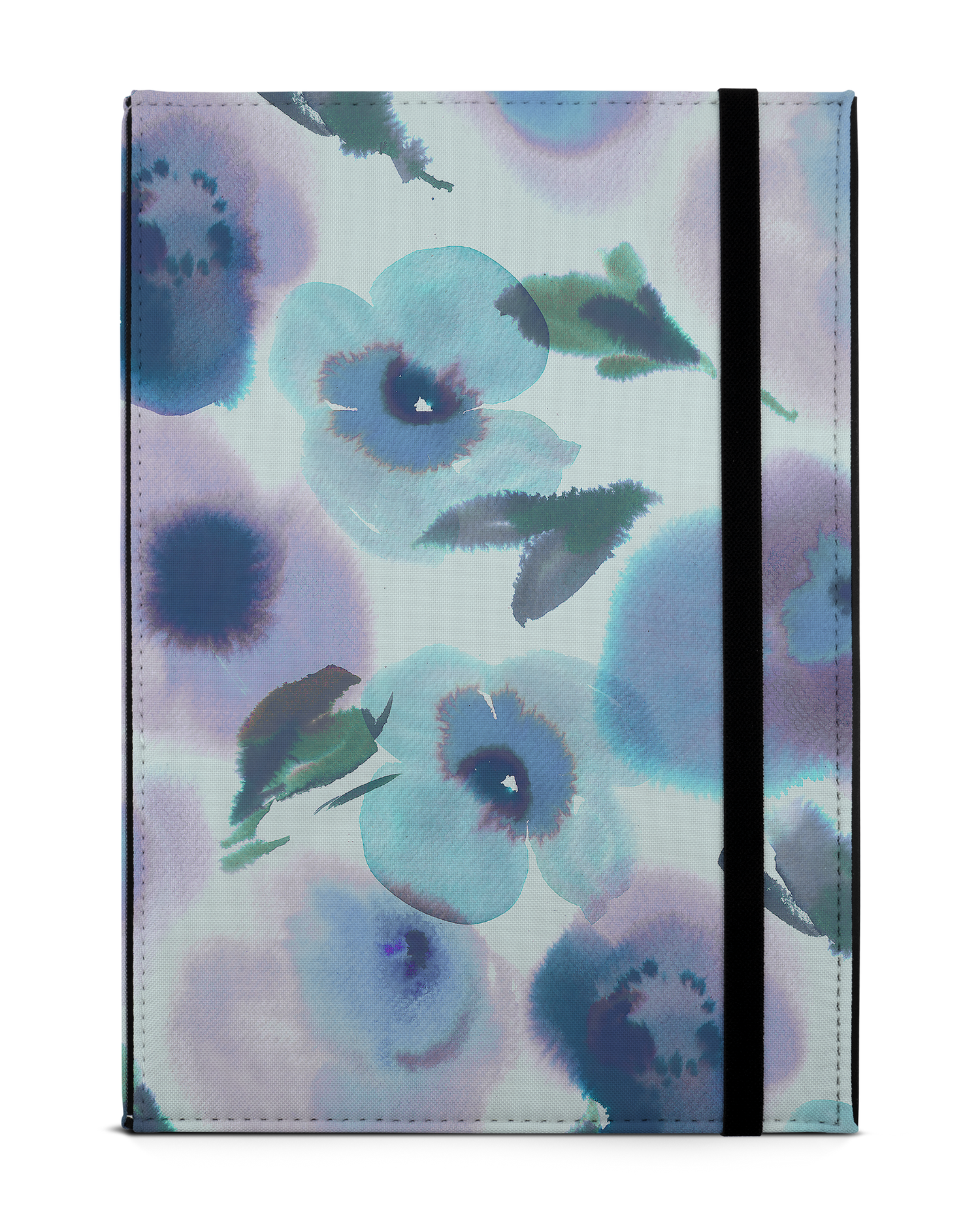 Watercolour Flowers Blue Tablet Case M: Front View