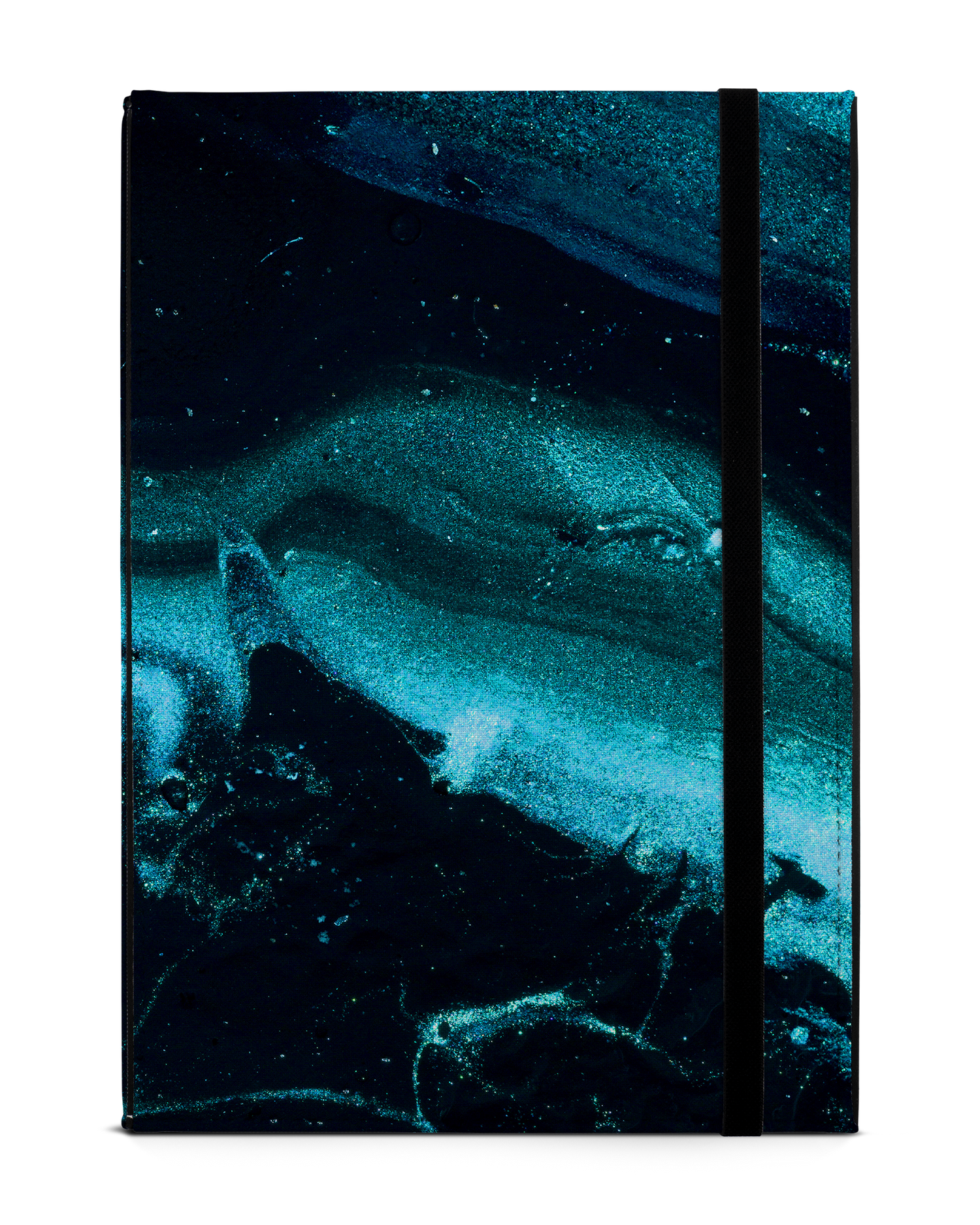 Deep Turquoise Sparkle Tablet Case M: Front View