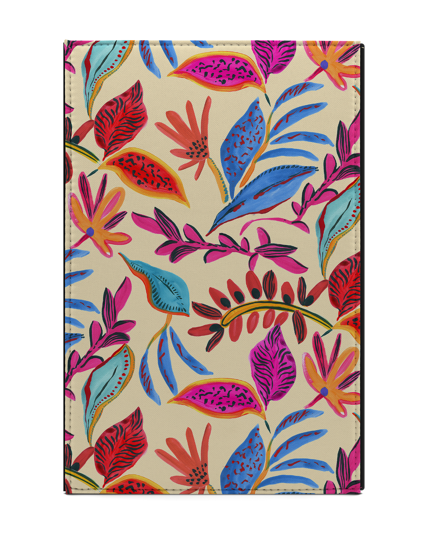 Painterly Spring Leaves Tablet Case L: Back View