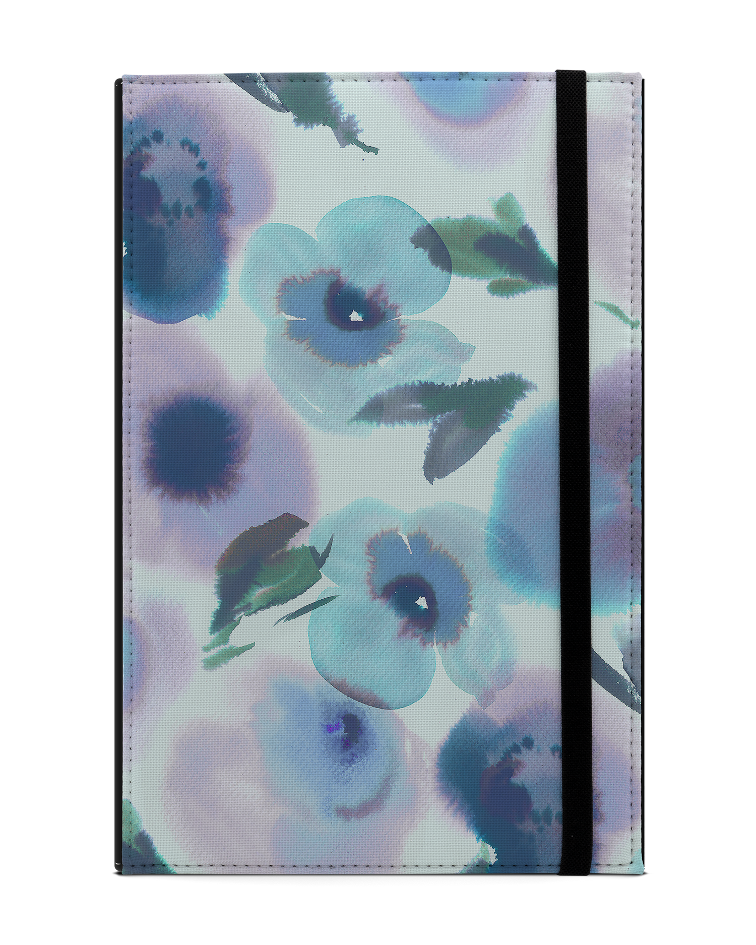 Watercolour Flowers Blue Tablet Case L: Front View