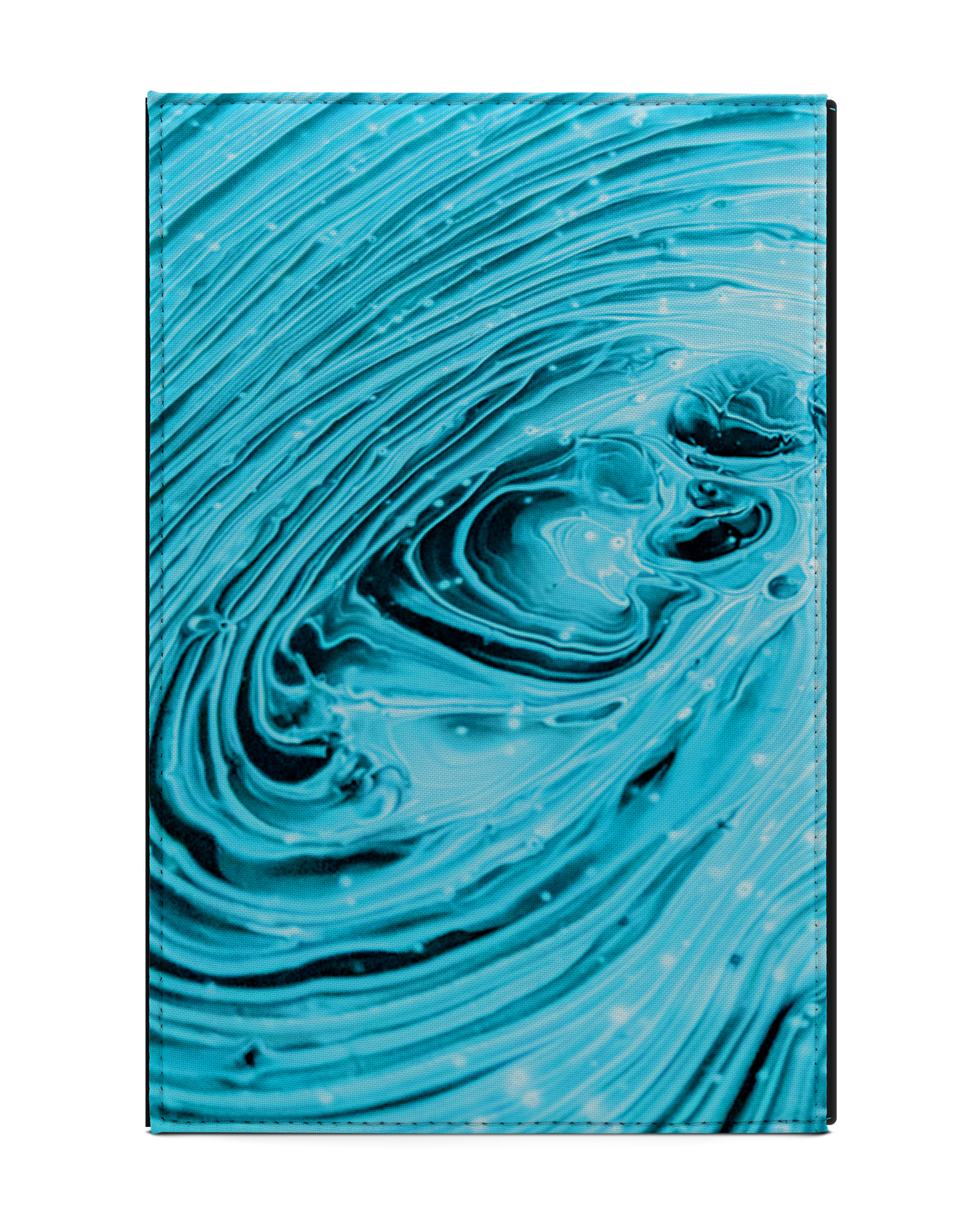 Turquoise Ripples Tablet Case L: Back View