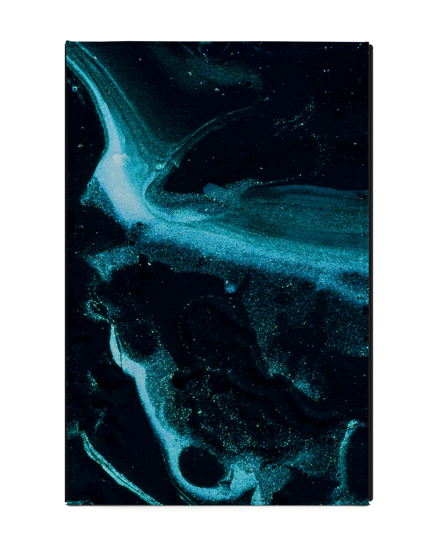 Deep Turquoise Sparkle Tablet Case L: Back View