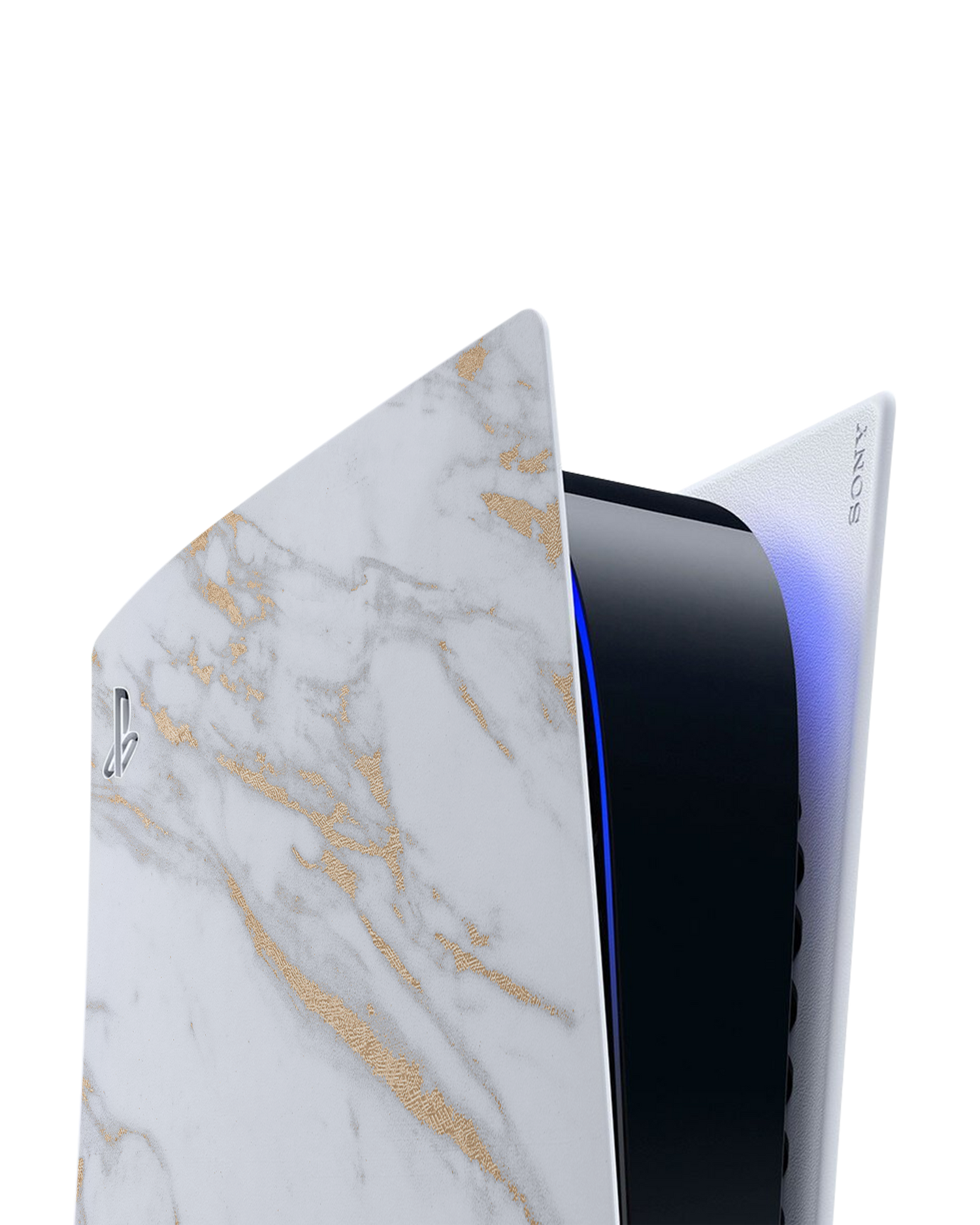 Gold Marble Elegance Console Skin for Sony PlayStation 5 Digital Edition: Detail shot