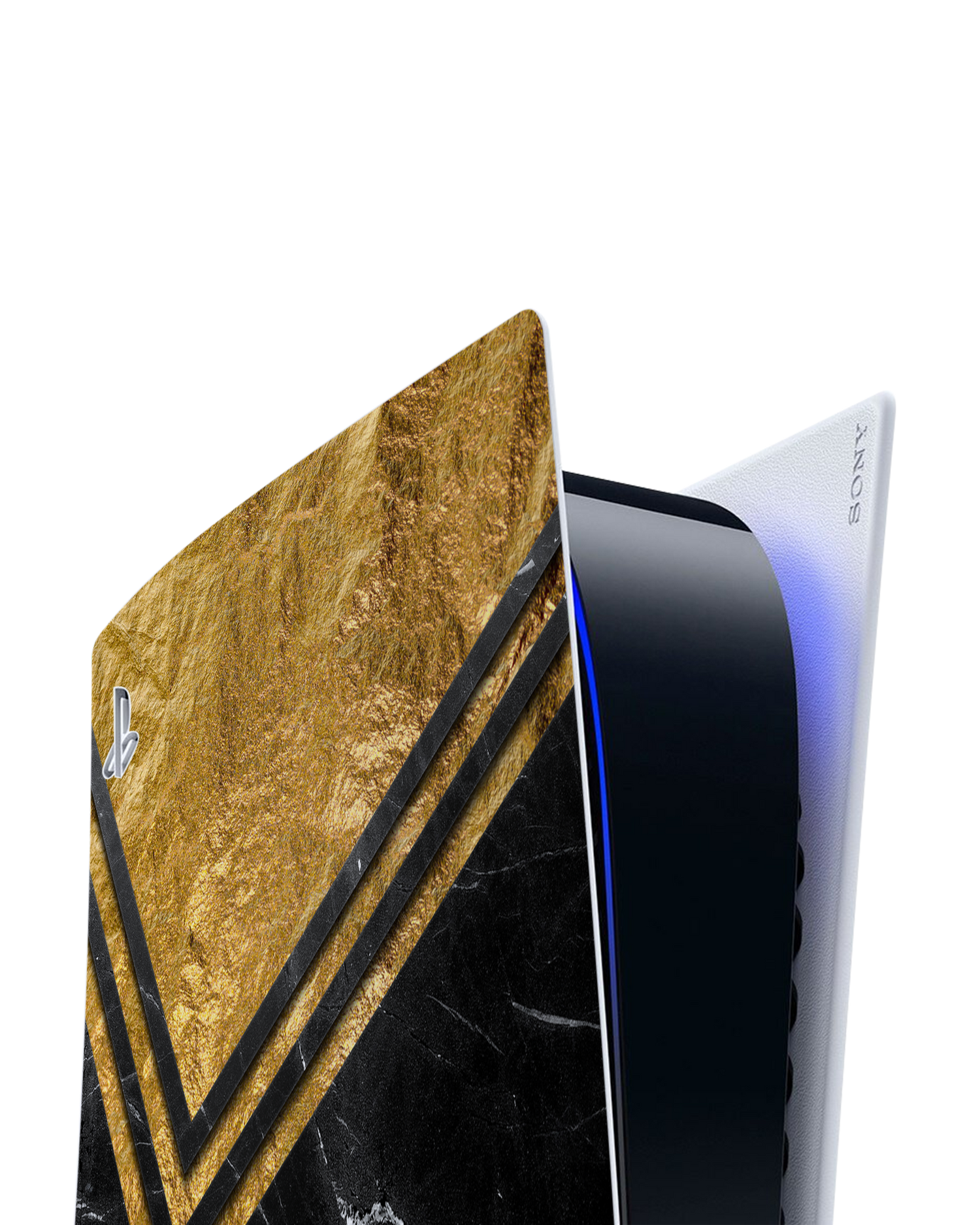 Gold Marble Console Skin for Sony PlayStation 5 Digital Edition: Detail shot