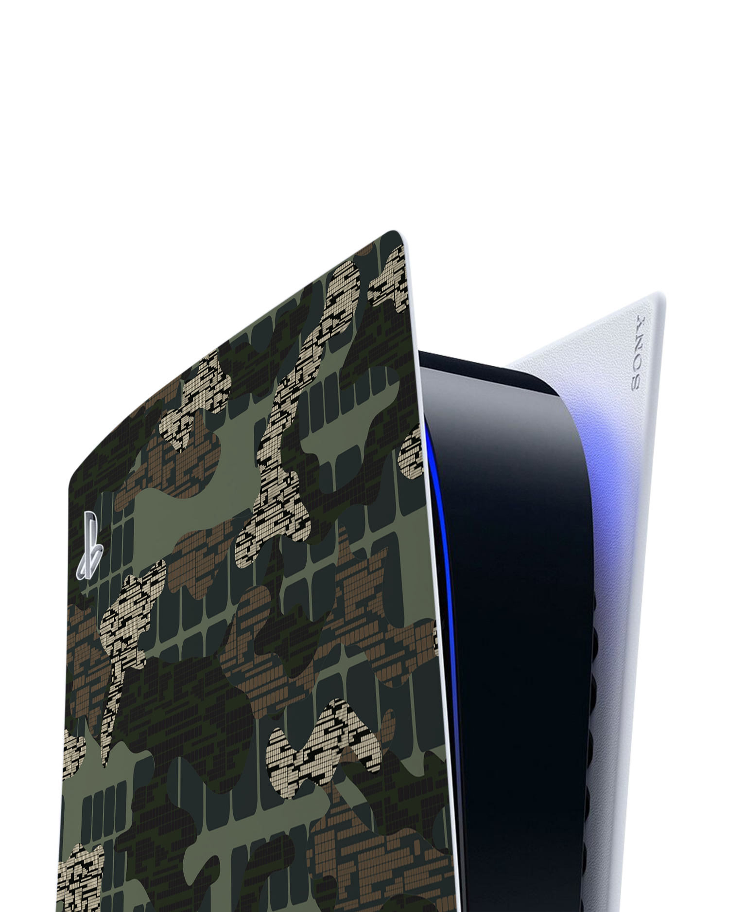 Green Camo Mix Console Skin for Sony PlayStation 5 Digital Edition: Detail shot