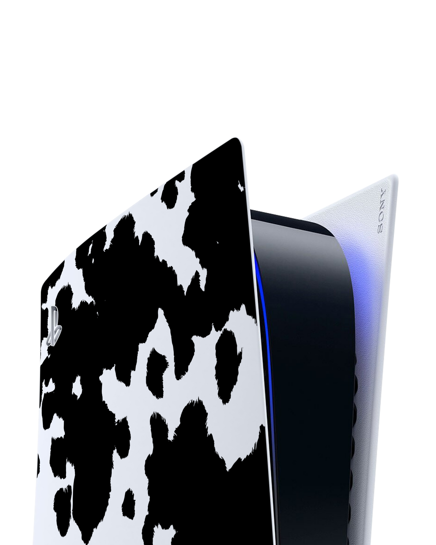 Cow Print Console Skin for Sony PlayStation 5 Digital Edition: Detail shot