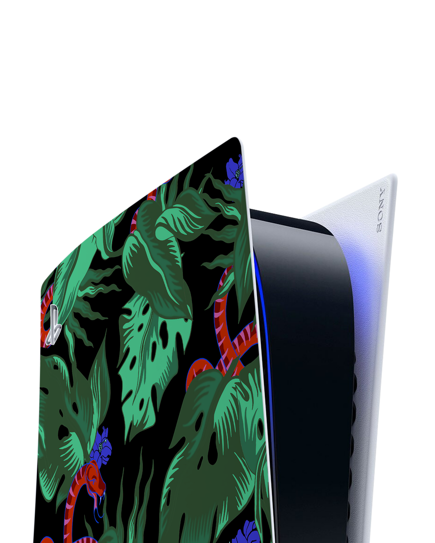 Tropical Snakes Console Skin for Sony PlayStation 5 Digital Edition: Detail shot