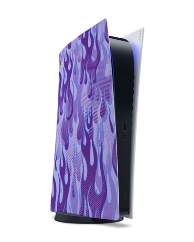 Purple Flames Console Skin for Sony PlayStation 5 Digital Edition