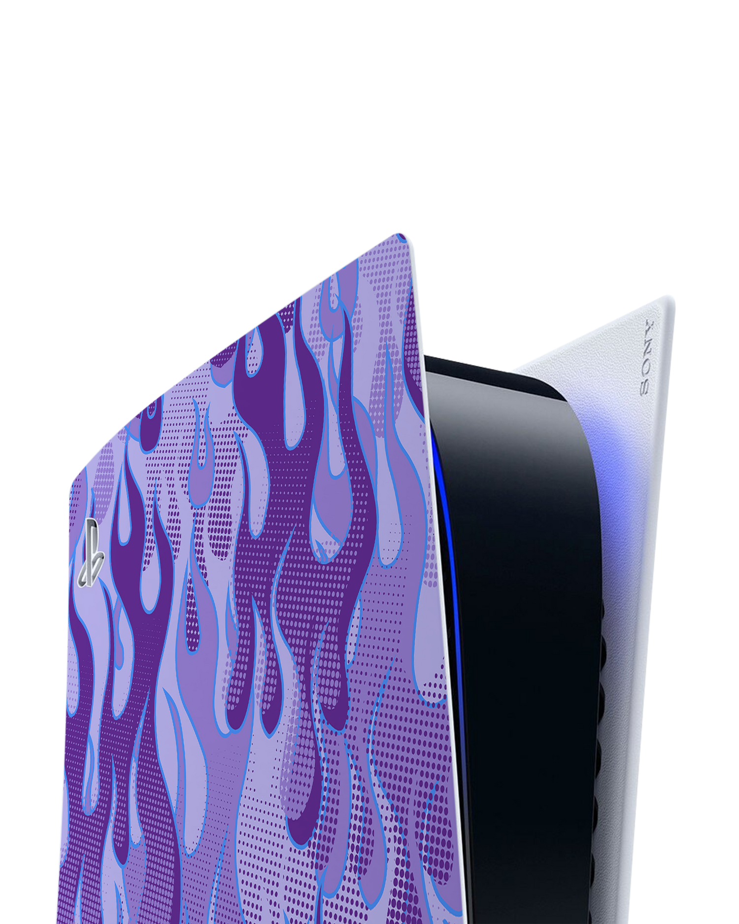 Purple Flames Console Skin for Sony PlayStation 5 Digital Edition: Detail shot