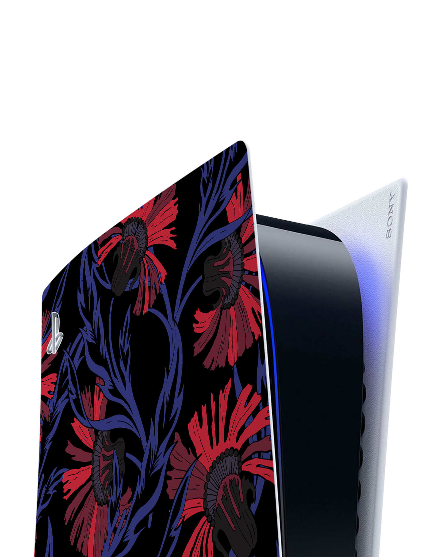 Midnight Floral Console Skin for Sony PlayStation 5 Digital Edition: Detail shot