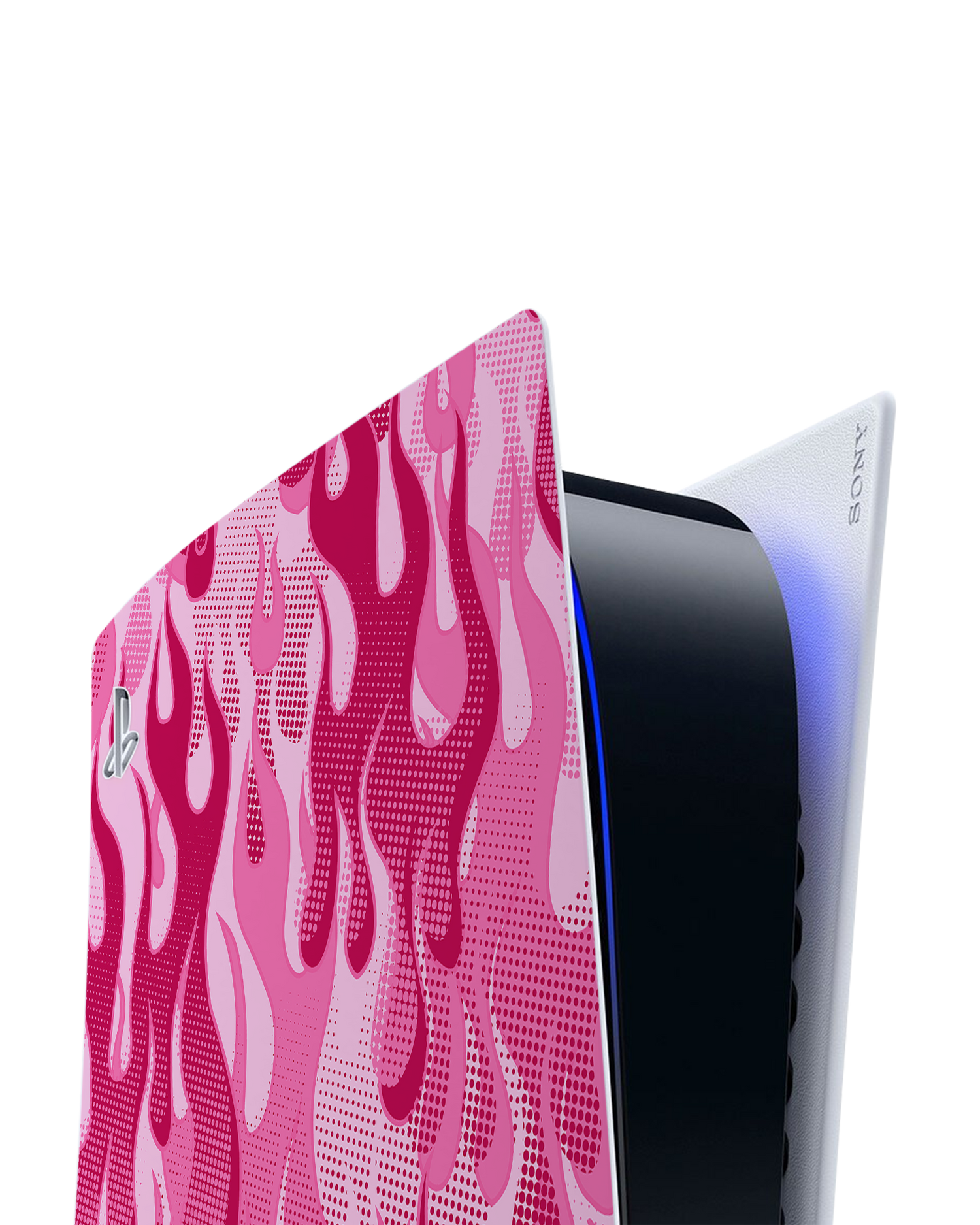 Pink Flames Console Skin for Sony PlayStation 5 Digital Edition: Detail shot