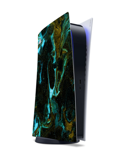 Mint Gold Marble Sparkle Console Skin for Sony PlayStation 5 Digital Edition