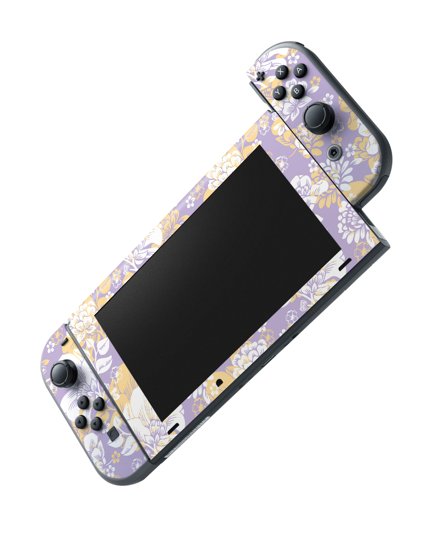 Lavender Floral Console Skin for Nintendo Switch: Joy-Con removing 