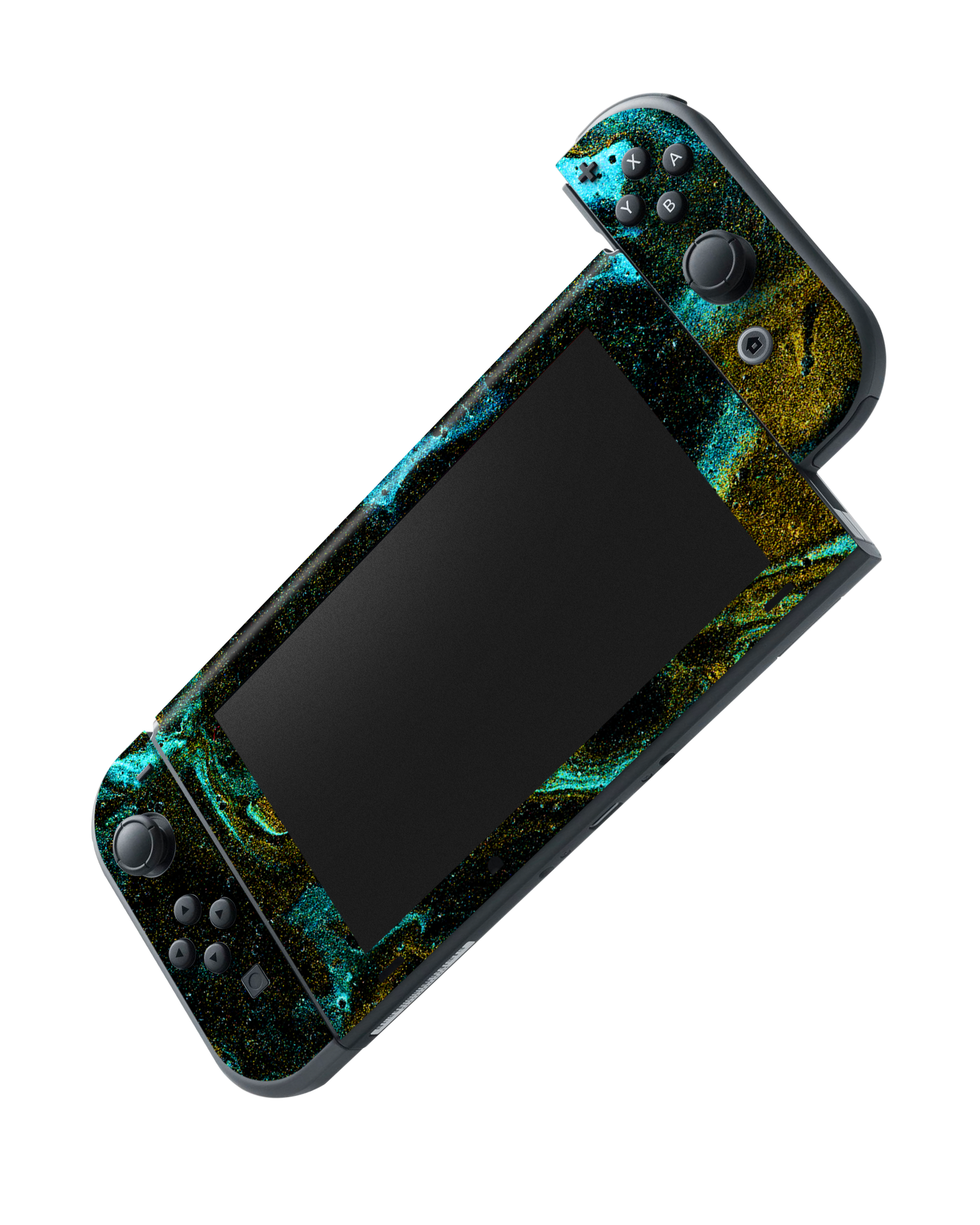 Mint Gold Marble Sparkle Console Skin for Nintendo Switch: Joy-Con removing 
