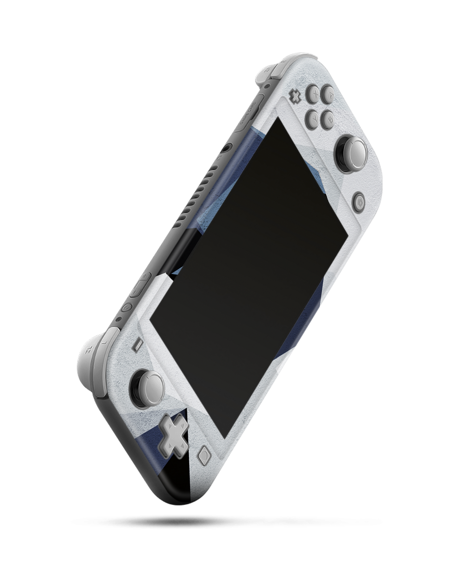 Geometric Camo Blue Console Skin for Nintendo Switch Lite: Side view