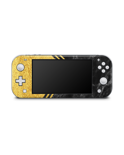 Gold Marble Console Skin for Nintendo Switch Lite: Front view