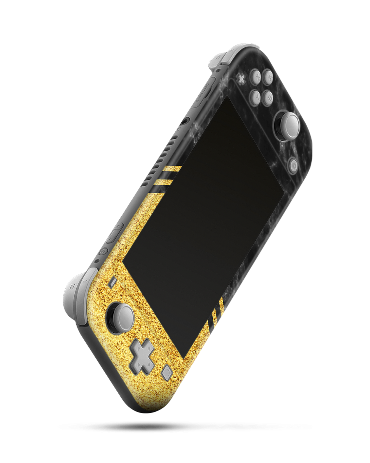 Gold Marble Console Skin for Nintendo Switch Lite: Side view