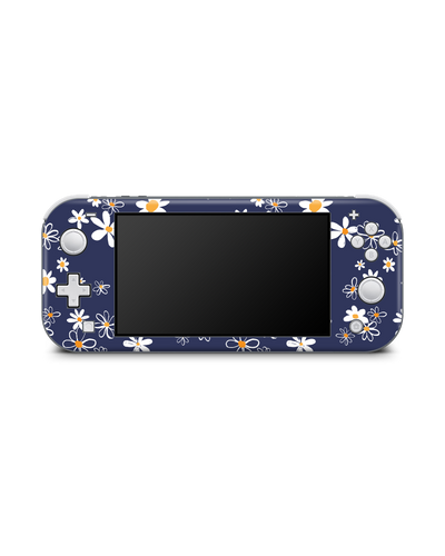 Navy Daisies Console Skin for Nintendo Switch Lite: Front view