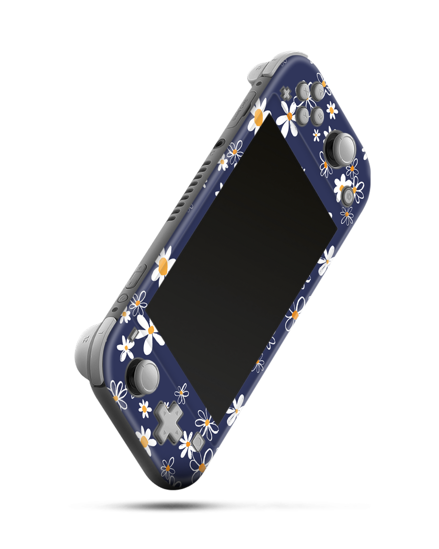 Navy Daisies Console Skin for Nintendo Switch Lite: Side view