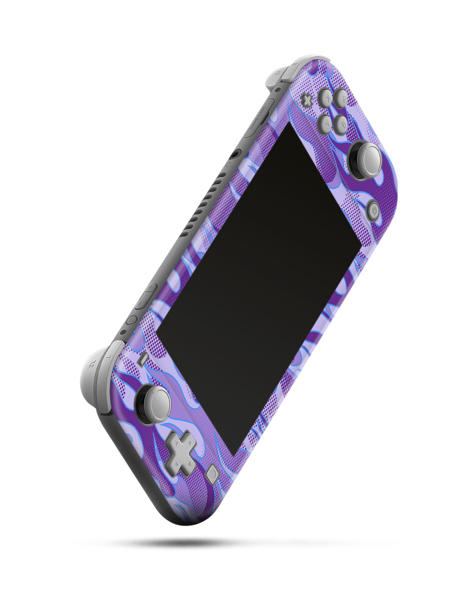 Purple Flames Console Skin for Nintendo Switch Lite: Side view