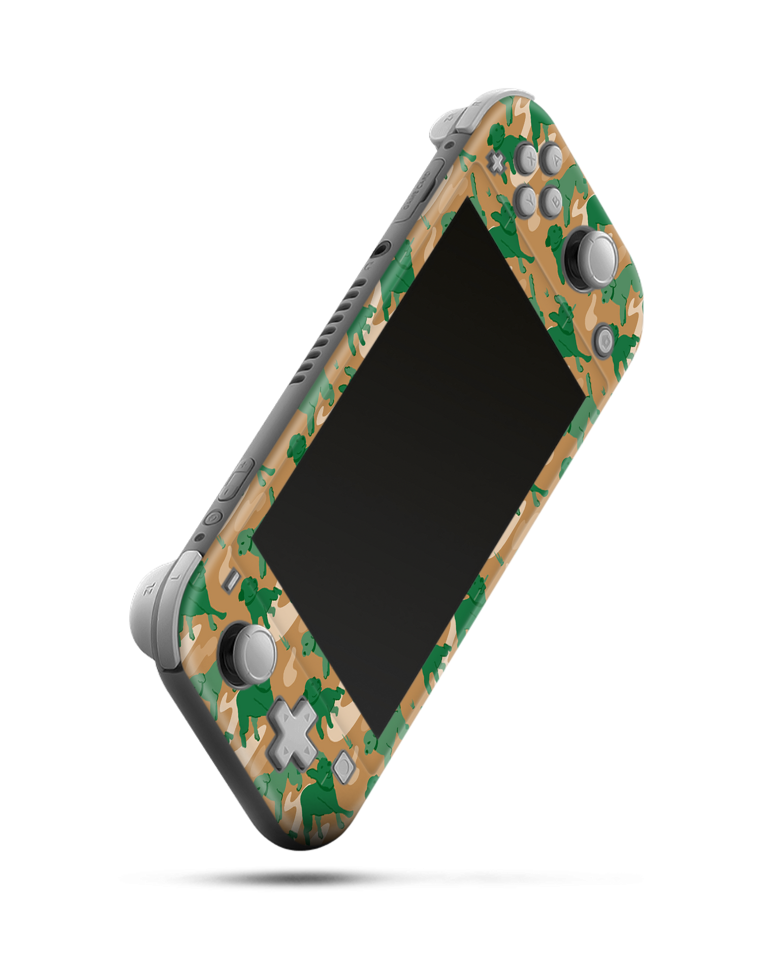 Dog Camo Console Skin for Nintendo Switch Lite: Side view