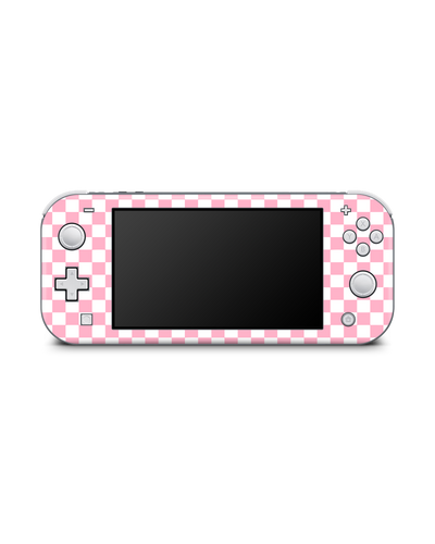 Pink Checkerboard Console Skin for Nintendo Switch Lite: Front view