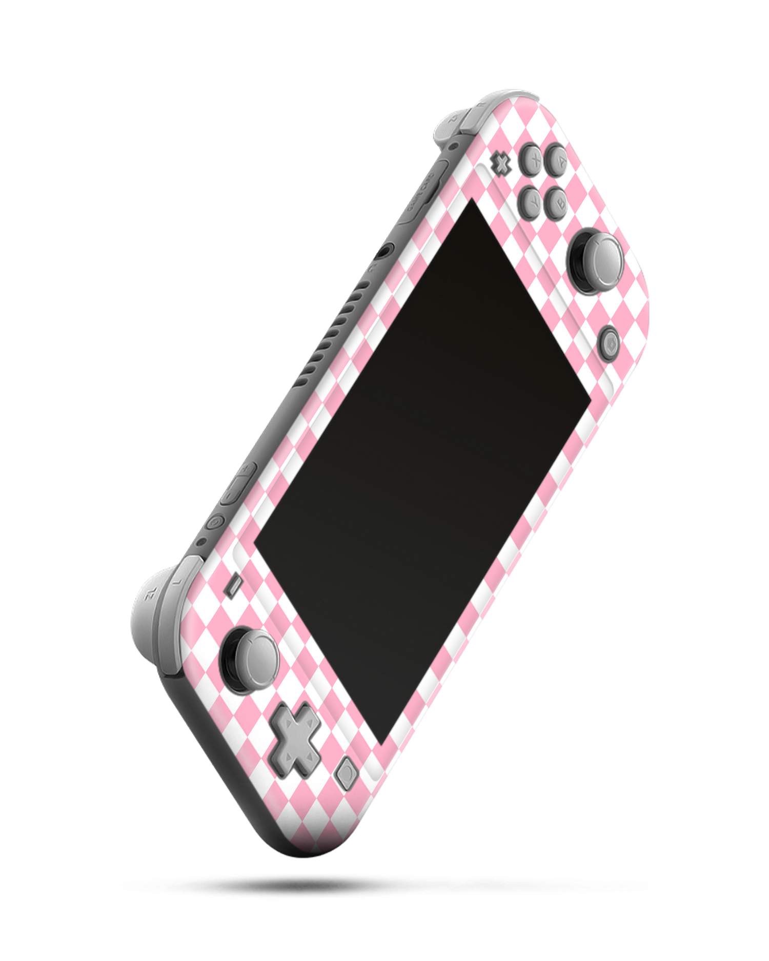 Pink Checkerboard Console Skin for Nintendo Switch Lite: Side view