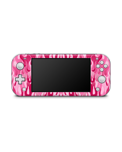 Pink Flames Console Skin for Nintendo Switch Lite: Front view