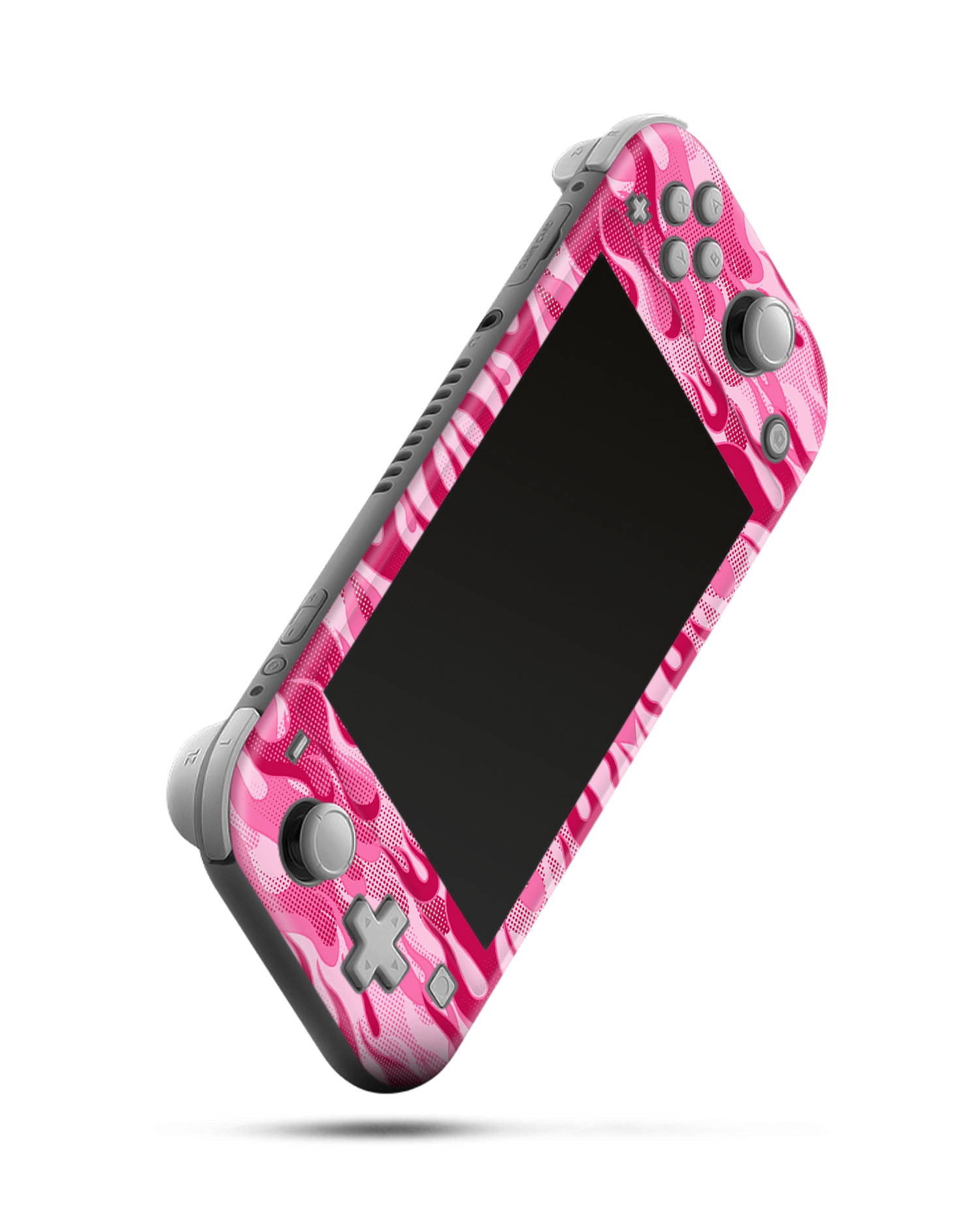 Pink Flames Console Skin for Nintendo Switch Lite: Side view