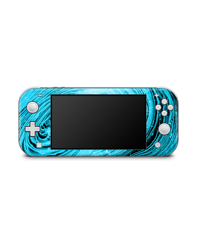 Turquoise Ripples Console Skin for Nintendo Switch Lite: Front view
