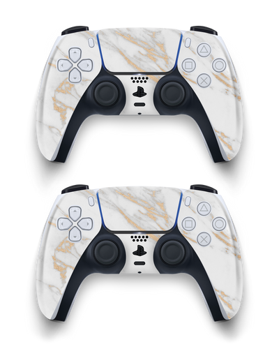 Sony PlayStation 5 PS5 DualSense Wireless Controller White w/ MightySkins Custom Skin Code Voucher - Bundle