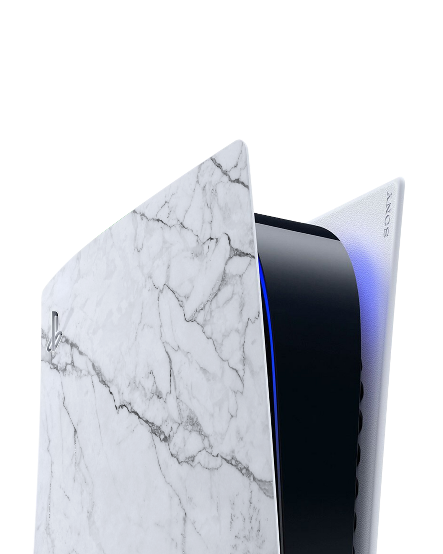 White Marble Console Skin for Sony PlayStation 5: Detail shot