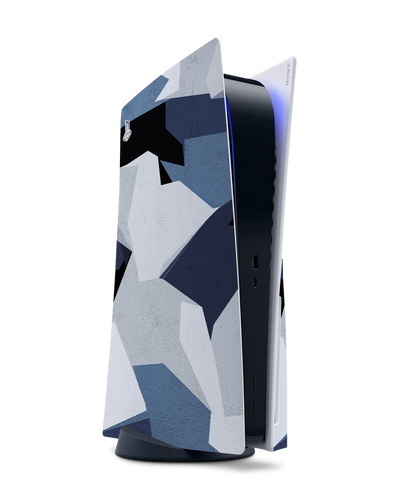 Geometric Camo Blue Console Skin for Sony PlayStation 5