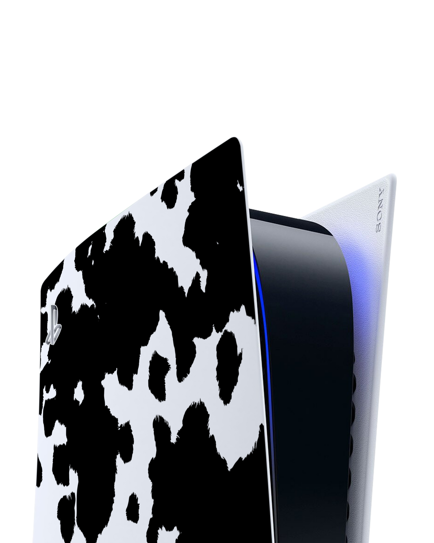 Cow Print Console Skin for Sony PlayStation 5: Detail shot
