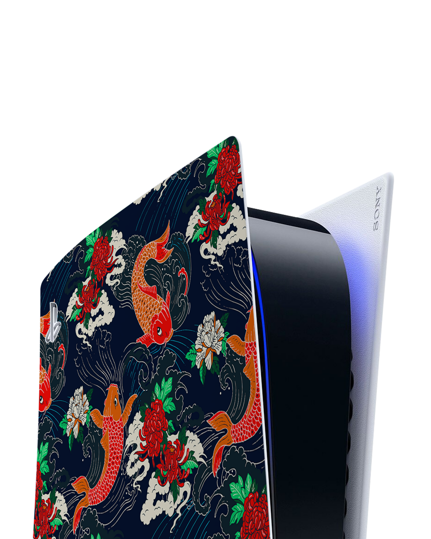 Repeating Koi Console Skin for Sony PlayStation 5: Detail shot